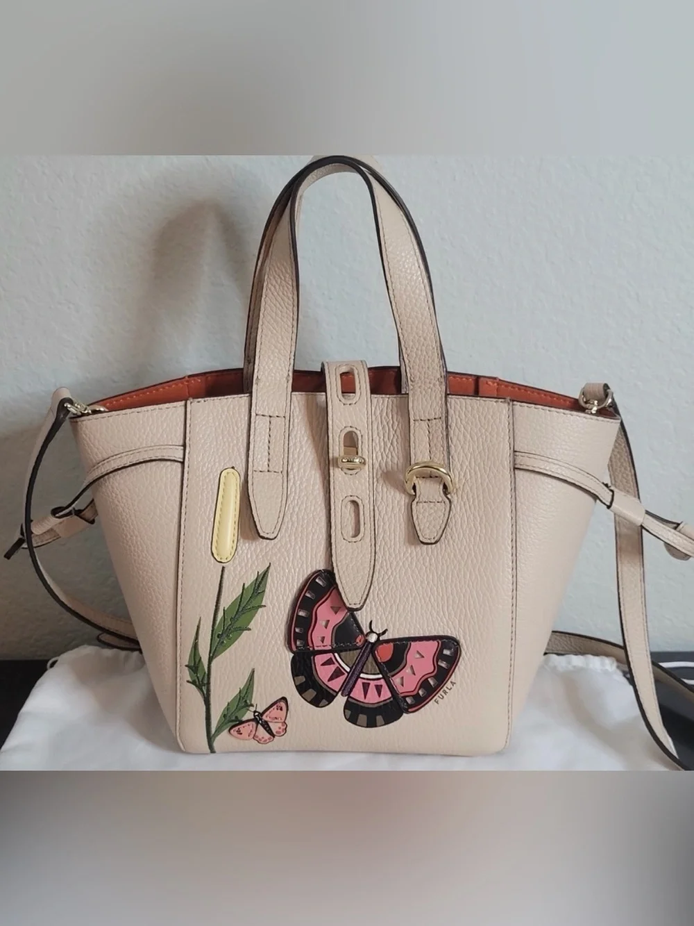 Furla Leather Butterfly Mini Tote Crossbody Bag - Picture 2 of 16
